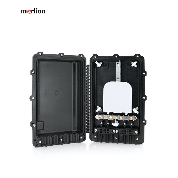 Муфта оптична Merlion ML-OP-F005-24C, герметична, 6 вводів, до 4-х касет, до 24 зварок, матеріал PP / PC