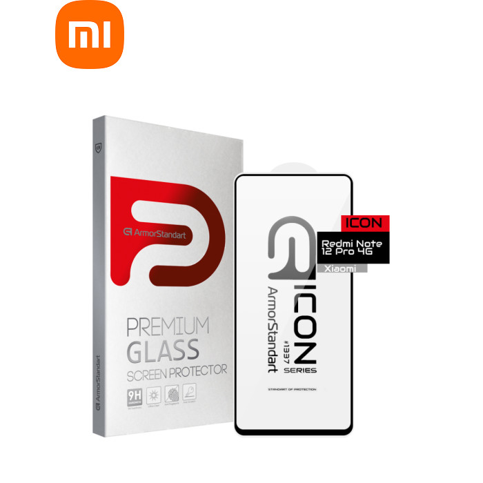 Стекло защитное Armorstandart Icon Xiaomi Redmi Note 12 Pro 4G Black (ARM72596)