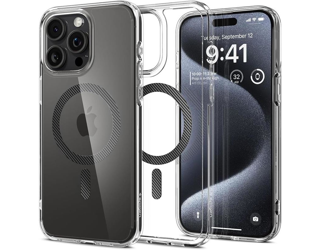 Чохол-накладка Spigen Ultra Hybrid MagFit для Apple iPhone 15 Pro Carbon Fiber (ACS06717)