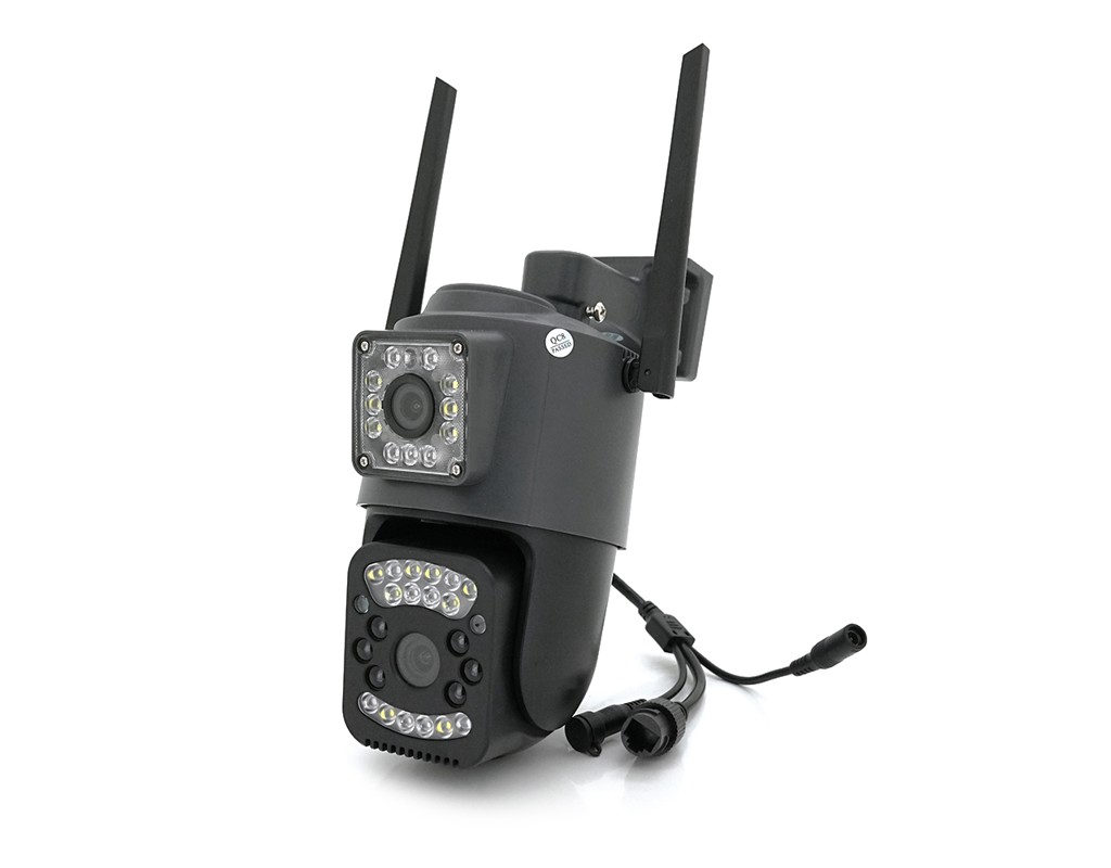 2+2Мп Wi-Fi відеокамера з двома об'єктивами вулична SD / карта YOSO YO-IPC40D4MP50 PTZ 2.8mm V380