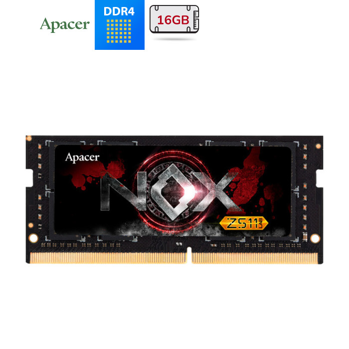 Оперативная память SoDimm. DDR4 16GB Apacer NOX Black 3200MHz A4S16G32CLYBDAA-1 CL20,  1.2V