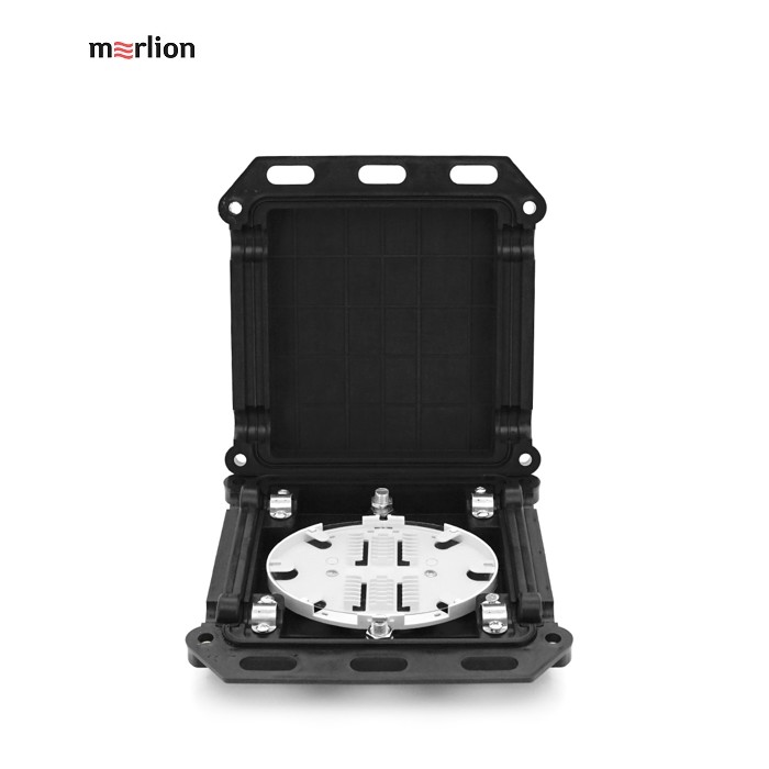 Муфта оптична Merlion ML-OP-F007-12C, герметична, 4 введення, 1 касета, до 12 зварок, матеріал PC