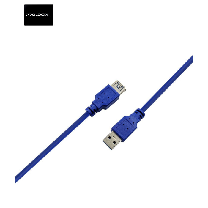 Кабель Prologix подовжувач USB (AM/AF), USB 3.0, 3 м, синій (PR-USB-P-11-30-3m)