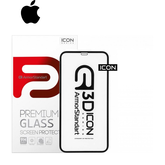Стекло защитное Armorstandart Icon 3D Apple iPhone 12 Black (ARM57192)