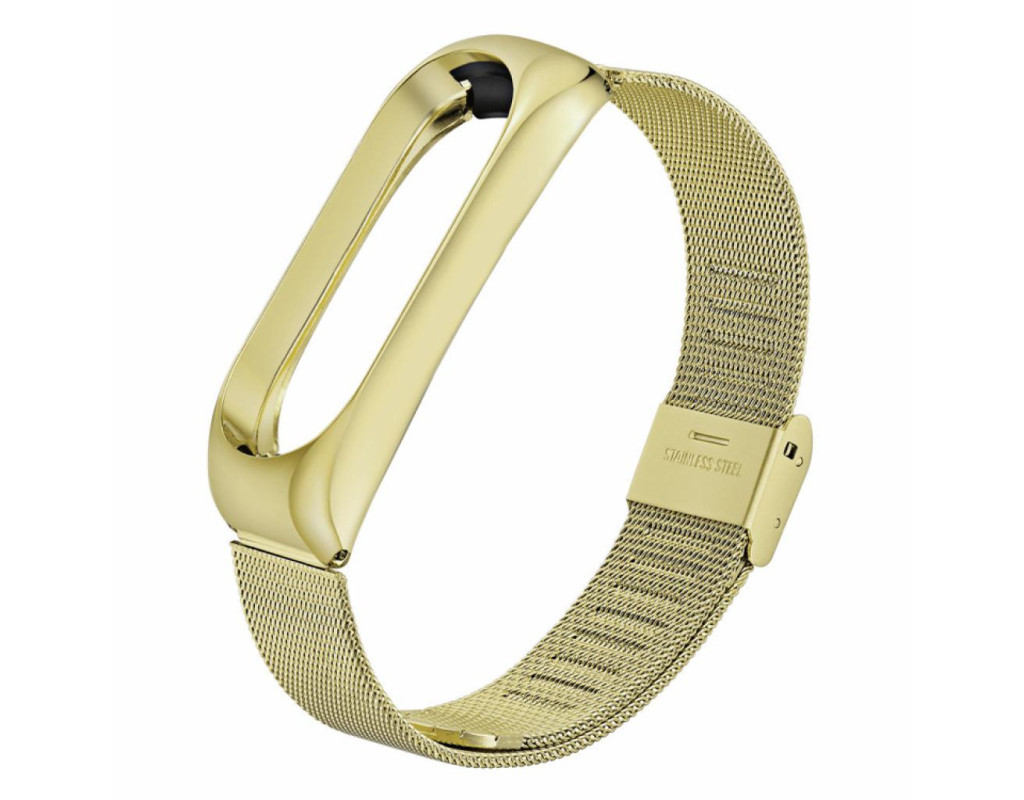 Ремінець до фітнес браслета BeCover Metal для Xiaomi Mi Band 3/4 Gold (704653)