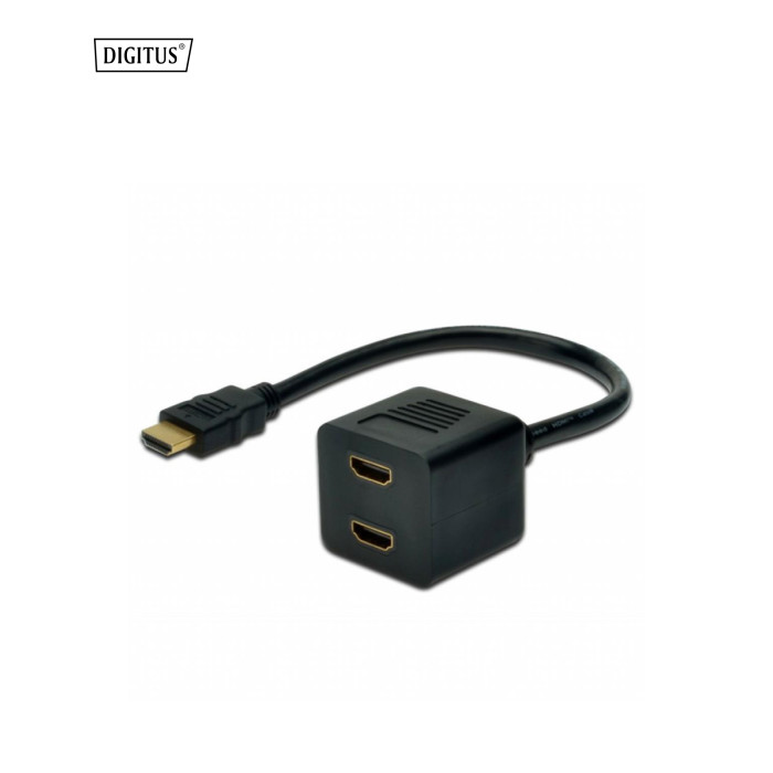 Сплитер (разветвитель) пассивный монолитный HDMI на 2 порта (HDMI папа на 2 порта HDMI мама EHDMIM2xHDMIF25, 1X1080P HDMI Port Male to 2Female 1 In 2 Out Splitter Cable Adapter Converter, ver 1.4 ((Full HD*upto 120Hz, 4K*upto 30Hz, 8K-))