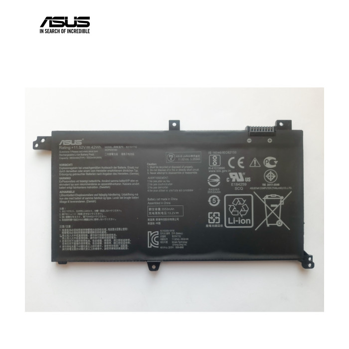 Аккумулятор для ноутбука ASUS VivoBook S430 B31N1732, 3653mAh (42Wh), 3cell, 11.52V, Li-io (A47635)