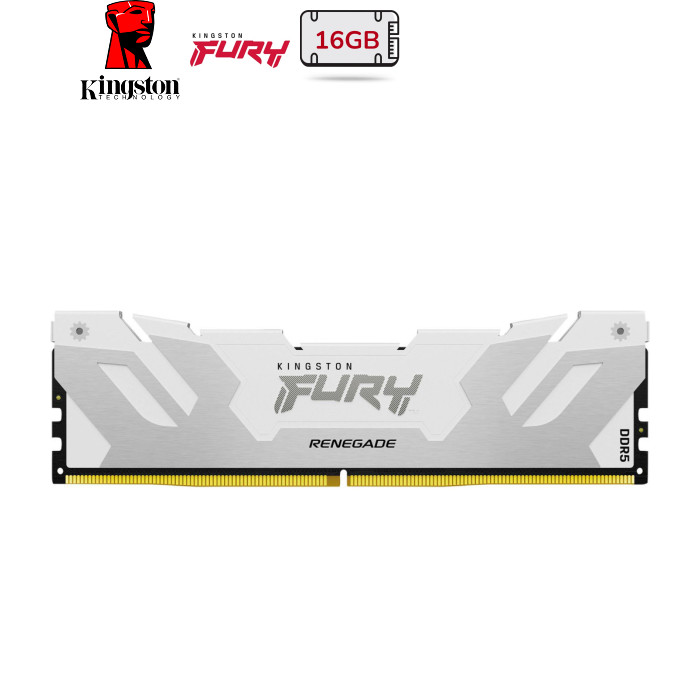 Модуль пам'яті для комп'ютера DDR5 16GB 7200 MHz Renegade White XMP Kingston Fury (ex.HyperX) (KF572C38RW-16)
