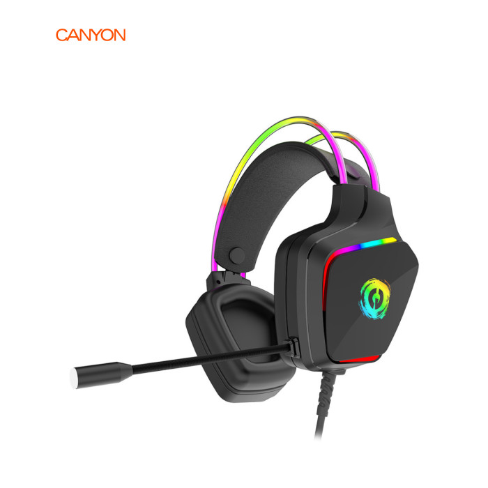 Наушники Canyon GH-9A Darkless Gaming 3.5 мм RGB Black (CND-SGHS9A)