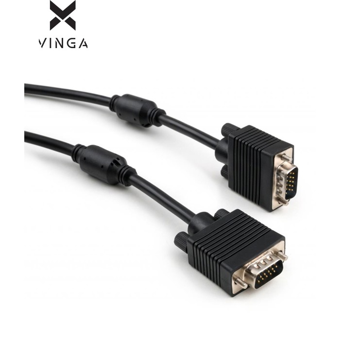 Кабель мультимедийный VGA M to VGA M 15.0m Vinga (VCPVGAF15BK)