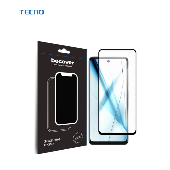 Стекло защитное BeCover Tecno Spark 20 Pro (KJ6) Black (710653)