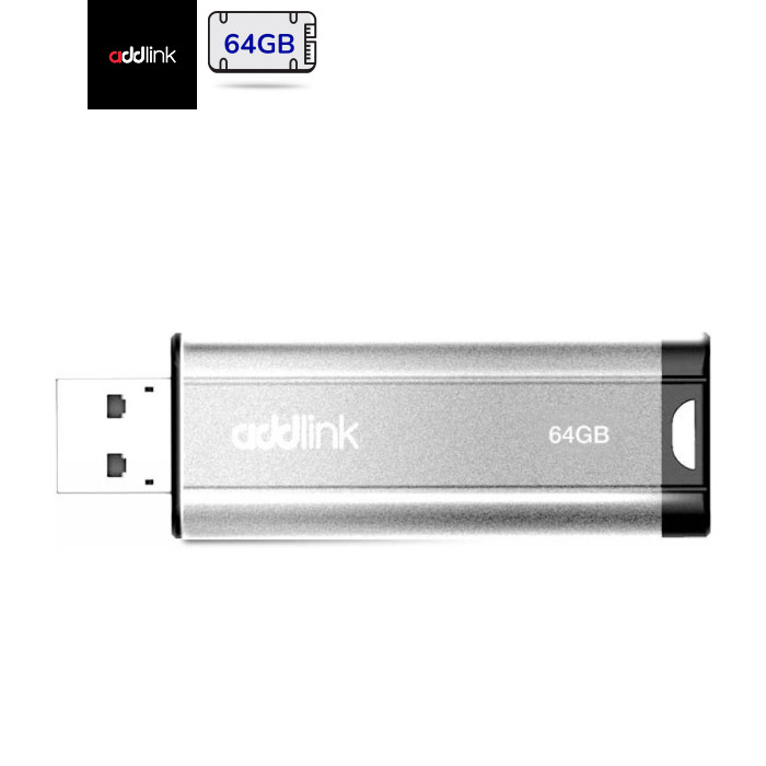 USB флеш накопичувач AddLink 64GB U25 Silver USB 2.0 (ad64GBU25S2)