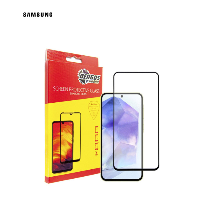 Скло захисне Dengos Full Glue Samsung Galaxy A55 5G (black) (TGFG-345)