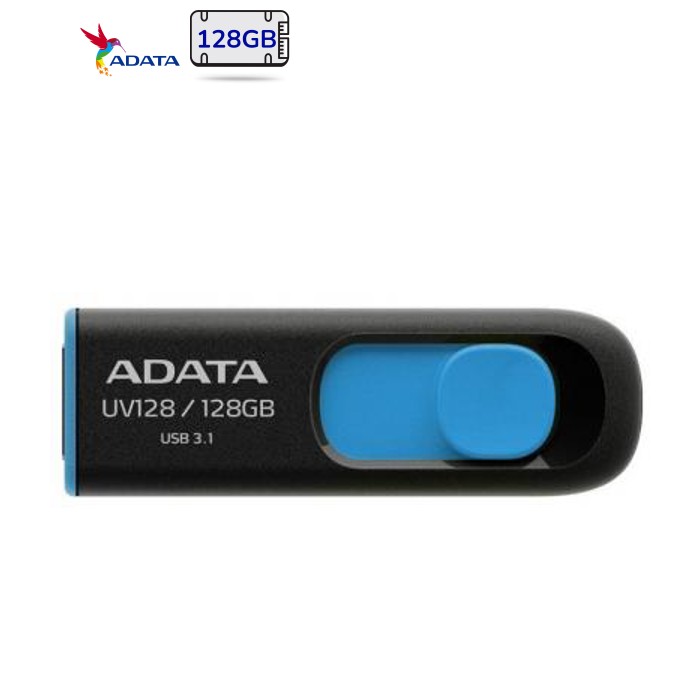 USB флеш накопитель ADATA 128GB UV128 Black/Blue USB 3.1 (AUV128-128G-RBE)