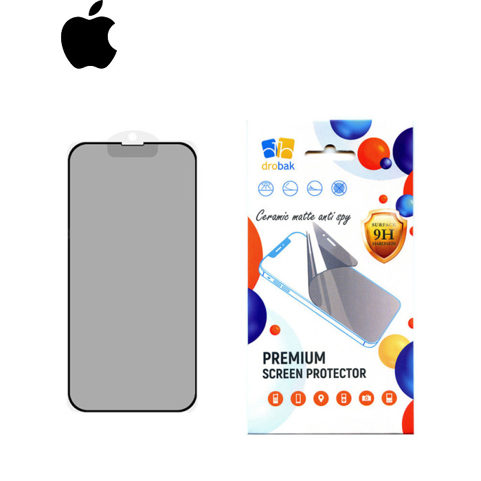 Скло захисне Drobak Matte Ceramics Anty Spy Apple iPhone 15 Pro (292926)