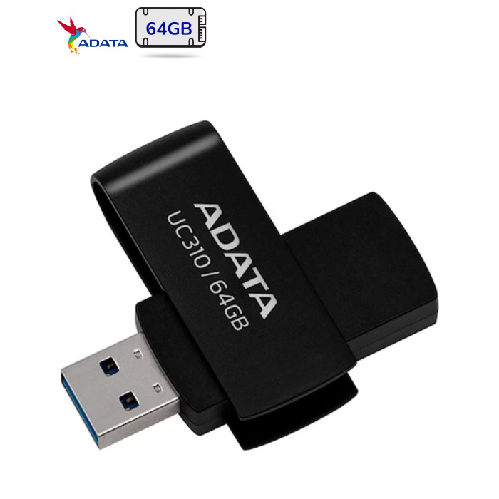 USB флеш накопичувач ADATA 64GB UC310 Black USB 3.0 (UC310-64G-RBK)