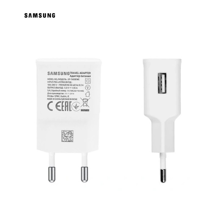 Мережевий зарядний пристрій Samsung (1USB, 1.55А) White (EP-TA50EWE) OEM