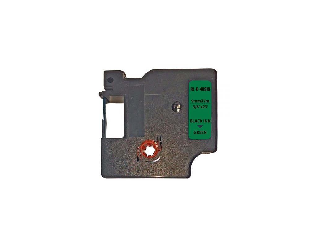 Лента для принтера этикеток UKRMARK RL-D-40919P-BK/GR, аналог DYMO S0720740, 9мм х 7м. (900294)