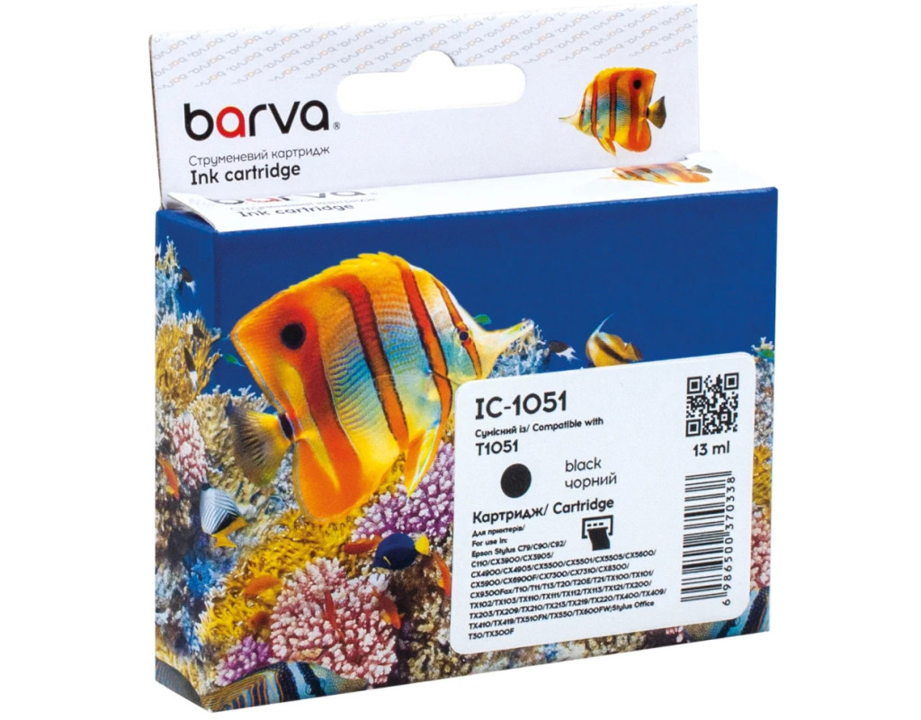 Картридж Barva Epson T0731/T1051 (C13T10514A10) 490ст, black (IC-1051)