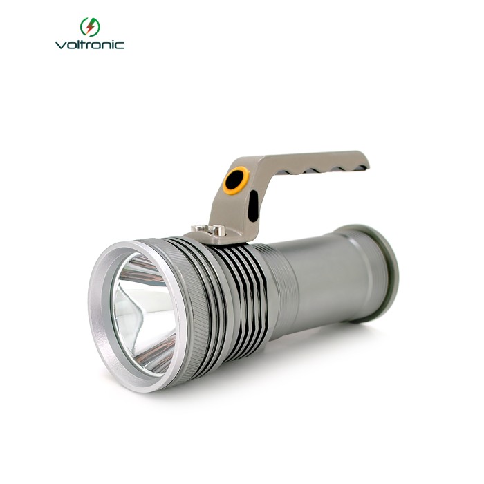 Ліхтар пошуковий GLH-3405, 1LED T6, 10W, 3 режими, 2*18650, Silver, IP40, СЗУ, перехідник, 150х65х95мм, BOX