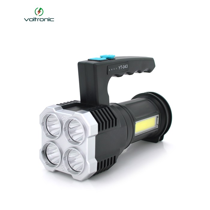 Ліхтар пошуковий Portable Lamp YT-81043, 4LED T6+COB, 5W, 3+1 режим, 1200mah, Black, IP40, USB кабель, 140х70х90мм, BOX