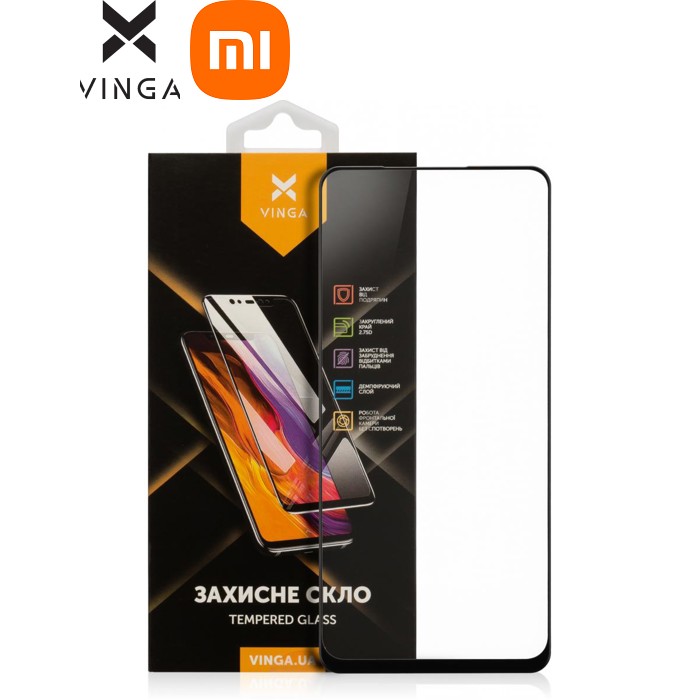 Стекло защитное Vinga Xiaomi Redmi Note 9 (VGXRN9)
