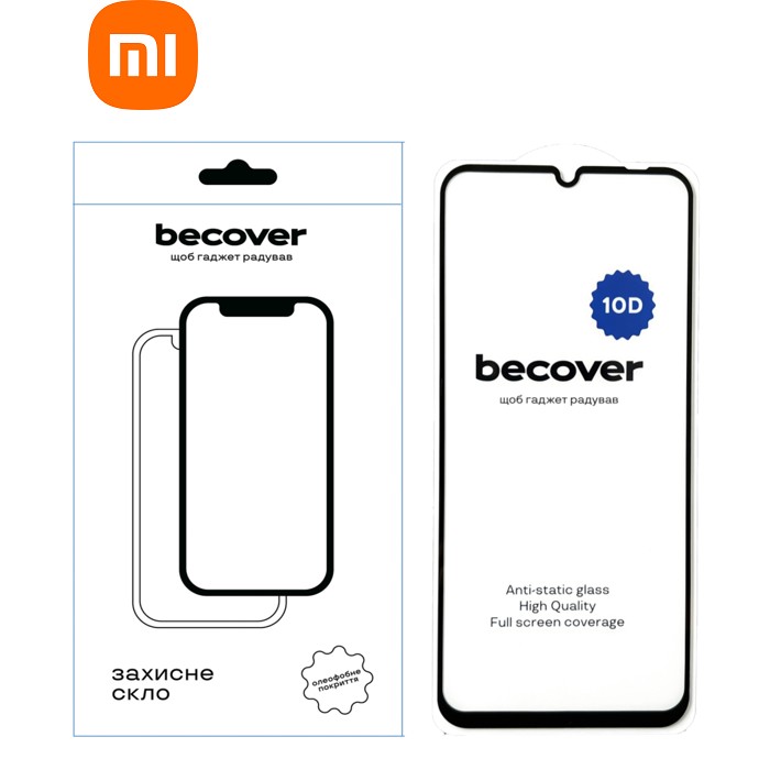 Стекло защитное BeCover Xiaomi Redmi 12C 10D Black (711371)