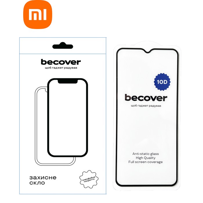 Стекло защитное BeCover Xiaomi Redmi 9A / Redmi 9C / Redmi 10А / Poco C31 10D Black (711368)