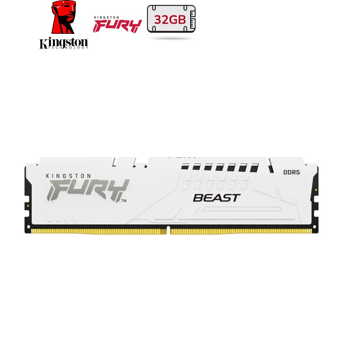 Модуль пам'яті для комп'ютера DDR5 32GB 6000 MHz Beast White EXPO Kingston Fury (ex.HyperX) (KF560C30BWE-32)