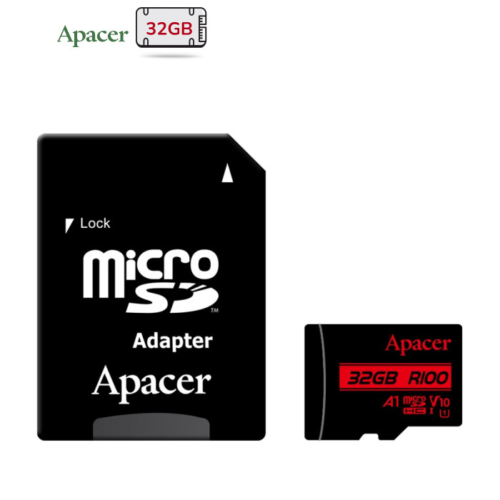Карта пам`ятi MicroSDHC 32GB UHS-I Class 10 Apacer + SD adapter (AP32GMCSH10UB-R)