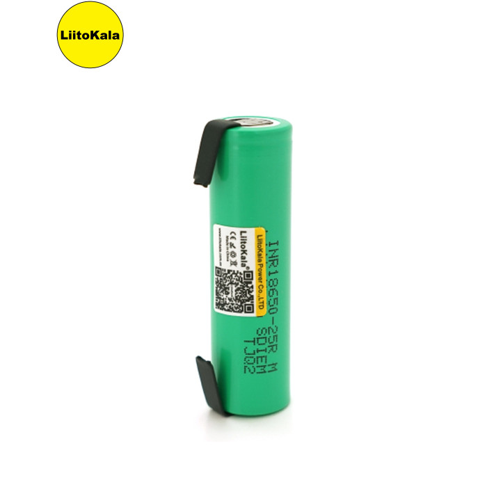 Акумулятор 18650 2500mah (2450-2650mah), 3.7V(2.75-4.2V), Green Liitokala (Lii-25R-N)