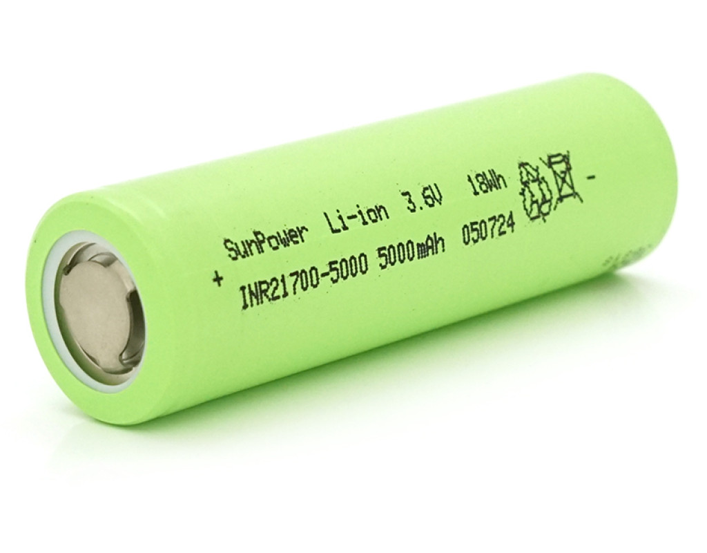 Акумулятор 21700 Li-Ion SUNPOWER 5000mAh, 20A, 4.2 / 3.6 / 2.5V, Green