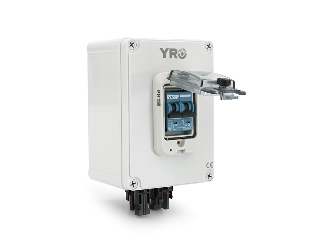 Вимикач навантаження постійного струму для сонячних систем YR1-1, 550V, 32A, IP66, підключення знизу