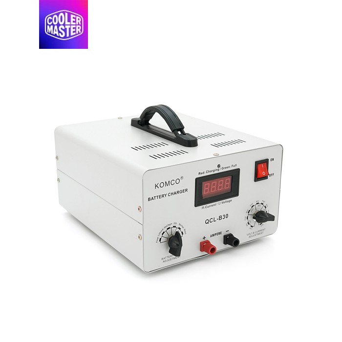 Зарядний пристрій для акумуляторів QCL-B30, AGM / LiFePO4, output:12-72V, 5А-16А, крокодили, 290x247x157mm
