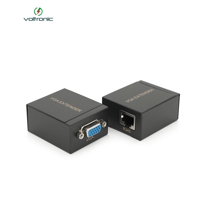 Пасивний подовжувач VGA сигналу до 60m по кручений парі Cat5e / 6e, Black, BOX