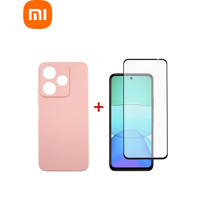 Чохол до мобільного телефона Dengos Xiaomi Redmi 13 4G Soft + Glass Pink (DG-KM-99)