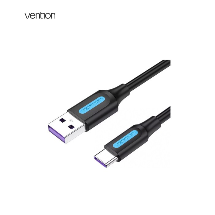 Дата кабель USB 2.0 AM to USB-C 0.5m 5.0A (25W) PVC black Vention (CORBD)