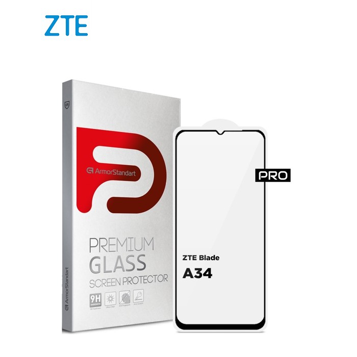 Стекло защитное Armorstandart Pro ZTE Blade A34 Black (ARM78902)
