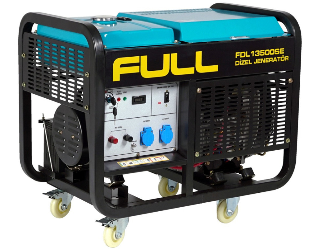 Генератор FULL дизельный FDL13500SE, 230V, 50Hz, 13.75kVA/11kW, 25 л, 3,5 л/ч, ручной/стартер (FDL13500SE)