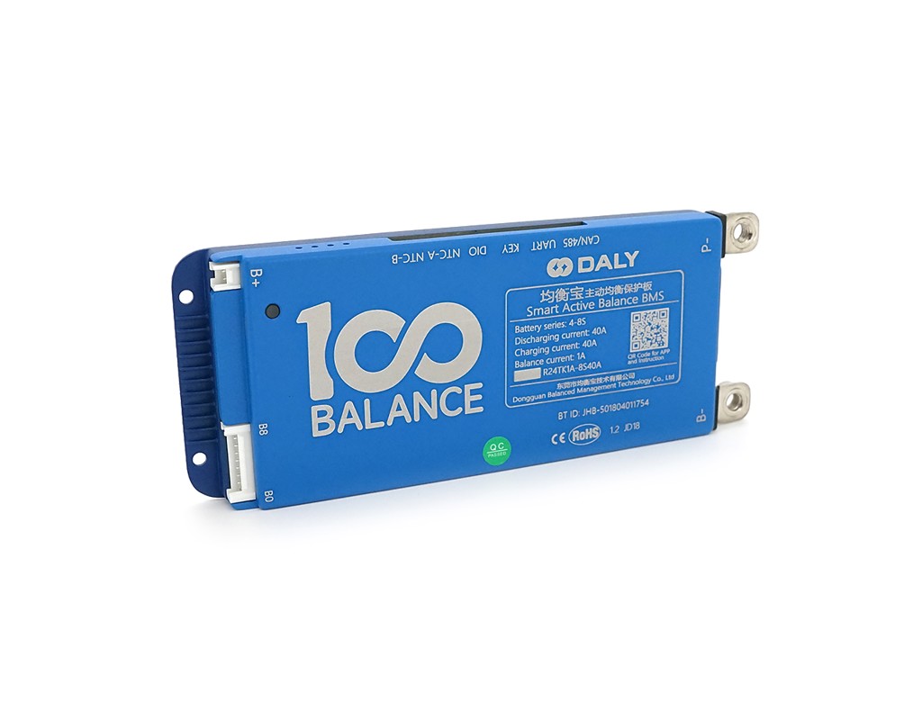 Universal BMS smart плата DaLy LiFePO4 4-8S 40A з Bluetooth + CAN + активний балансир 1A