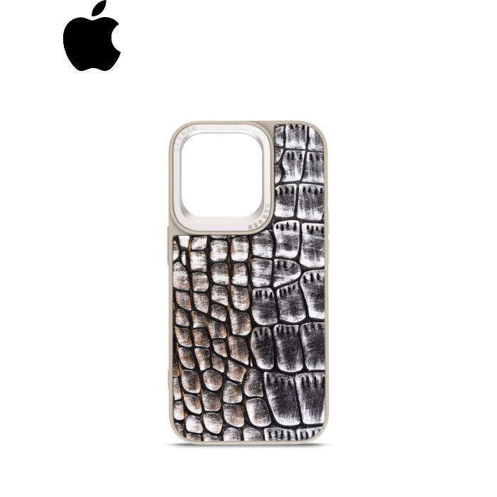 Чехол для мобильного телефона Harder Glamorous Croco Apple iPhone 15 Pro Grey Gold (ARM76762)