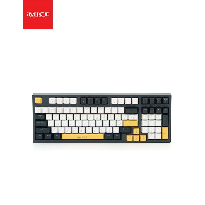 Клавіатура iMICE GK500 USB Wired (TYPE-C), довжина кабелю 100см, (Eng / Укр / Рус), White-Black, 94к