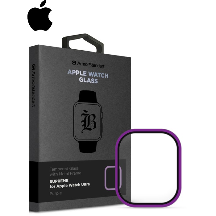Скло захисне Armorstandart Supreme BI Metal Frame Apple Watch Ultra 49 mm Purple (ARM78301)
