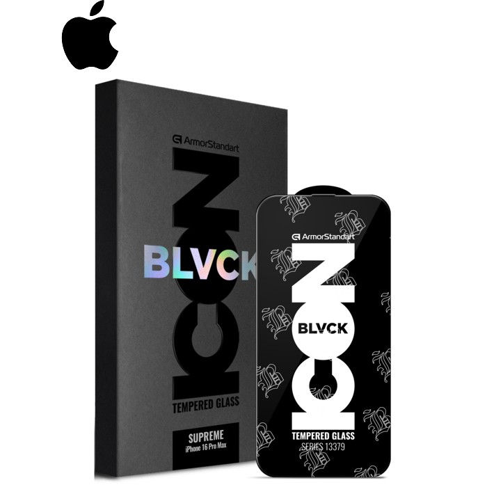 Стекло защитное Armorstandart Supreme Black Icon 3D Apple iPhone 16 Pro Max Black (ARM78038)