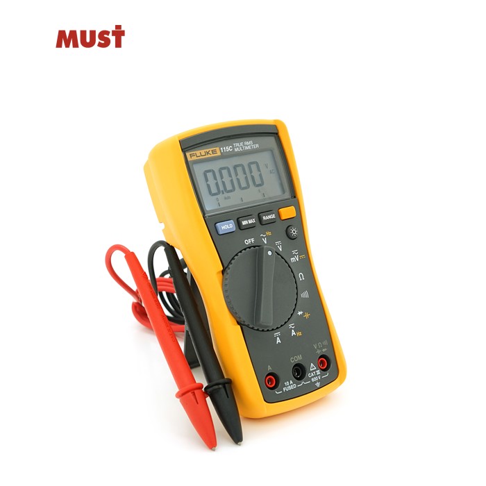 Мультиметр Fluke 115C. Вимірювання: V (AC / DC), A (AC / DC), &Omega;, C, Hz. Функції: True RMS, Data Hold, Min / Max, підсвічування, продзвонювання. 167x84x46 мм. 300 г