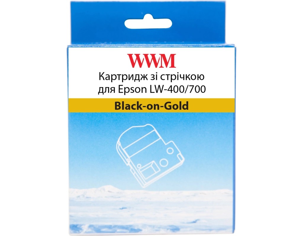 Лента для принтера этикеток WWM для Epson LW-400/700 6mm х 8m Black-on-Gold (WWM-SM6Z)