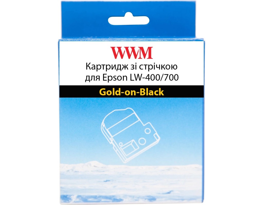 Лента для принтера этикеток WWM для Epson LW-400/700 9mm х 8m Gold-on-Black (WWM-SC9KZ)