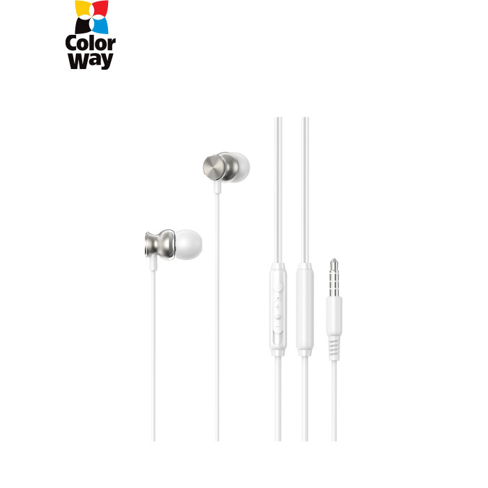 Навушники ColorWay 3.5 mm Wired Earphone UrbanBeat White (CW-WD03WT)