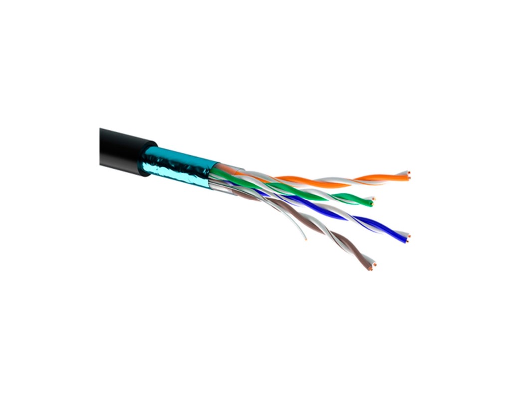 Кабель сетевой OK-Net FTP 100м cat.5e внешний (F/UTP cat.5E-SL) (КППЭ-ВП (100) 4*2*0,46 / 100)