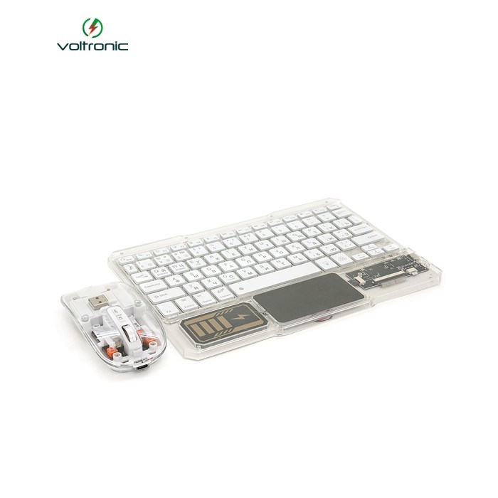 Бездротовий комплект YT-KB333 (KB+Mouse), (Eng / Pyc), 2.4G, 78 клавіш, White / Transparent, Box